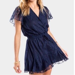 Francesca’s Trixxi Deep Blue Lace Romper 🆕